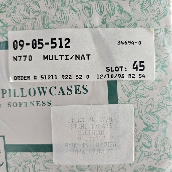 L.L.Bean All Cotton SOFT Flannel Pillowcases 1995 New in Pkg WILDWOOD Portugal - Picture 4 of 12